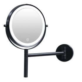 8 Inch 3 Colors LED Lighted, Wall Mounted Makeup Mirror, Double Sided 1X /10X HD Magnifying, 360Â¬âˆž Swivel with Extension Arm, Bathroom Vanity Mirror(B