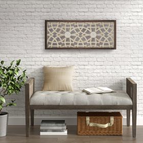 Damask Wood Panel Two-tone Geometric Wall Decor