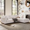 2 Pieces L shaped Sofa with Removable Ottomans and comfortable waist pillows