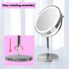 3 Colors Dimmable LED Lighting, 1X/10X Double Sided Magnifying Cosmetic Mirror with Touch Control, 360Â¬âˆžRotation, Bathromm Vanity Mirror, Table Top Ma