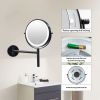 8 Inch 3 Colors LED Lighted, Wall Mounted Makeup Mirror, Double Sided 1X /10X HD Magnifying, 360Â¬âˆž Swivel with Extension Arm, Bathroom Vanity Mirror(B