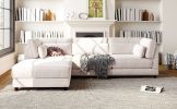 2 Pieces L shaped Sofa with Removable Ottomans and comfortable waist pillows