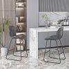 Set of 2; Leather Bar Chair with High-Density Sponge; PU Chair Counter Height Pub Kitchen Stools for Dining room; homes; bars; kitchens; Gray