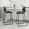 Set of 2; Leather Bar Chair with High-Density Sponge; PU Chair Counter Height Pub Kitchen Stools for Dining room; homes; bars; kitchens; Gray