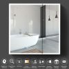 30 X 30 Inch LED Lighted Medicine Cabinet with Mirror for Bathroom Double Door Surface Wall Mount Flip-Out Magnifying Mirror Door Storage Defogger 3 C