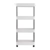 Storage Cart 4-Tier Slide Out Rolling Utility Cart Storage Organizer Shelf Rack, Mobile Shelving with 4 Storage Baskets for Kitchen Living Room Bathro