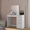 Linden Modern Vanity Desk, White Finish