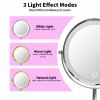 3 Colors Dimmable LED Lighting, 1X/10X Double Sided Magnifying Cosmetic Mirror with Touch Control, 360Â¬âˆžRotation, Bathromm Vanity Mirror, Table Top Ma