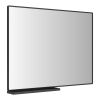 40x30 Inch Modern Black Bathroom Mirror With Storage Rack Aluminum Frame Rectangular Decorative Wall Mirrors for Living Room Bedroom