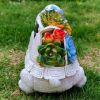 Outdoor Solar LED Turtle Light Succulents Planter Stand Garden Gnomes Statue Ornament Resin Home Terrace Accesorries Decorations