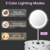 3 Colors Dimmable LED Lighting, 1X/10X Double Sided Magnifying Cosmetic Mirror with Touch Control, 360Â¬âˆžRotation, Bathromm Vanity Mirror, Table Top Ma