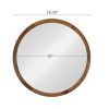 20" x 20" Circle Wall Mirror with Wooden Frame, Wall Mirror for Living Room, Dining Room, Foyer, Bathroom, Office