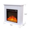 25 Inch 1400W Electric Fireplace Mantel Heater; Freestanding Space Stove with Remote Control & Realistic Flames