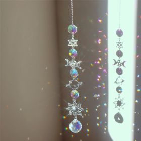 1pc; Colorful Crystals Suncatcher Hanging Sun Catcher With Chain Pendant Ornament Crystal Balls For Window Home Garden Christmas Day Party Wedding Dec (model: Planet Two)