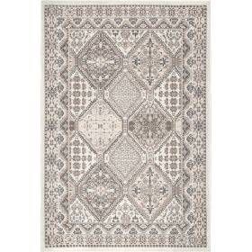 Becca Vintage Tile Area Rug (actual_color: beige, size: 8'x10'oval)