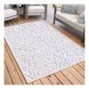 Lady Bird, Modern Farmhouse, Damask, Indoor/ Outdoor Area Rug, Natural