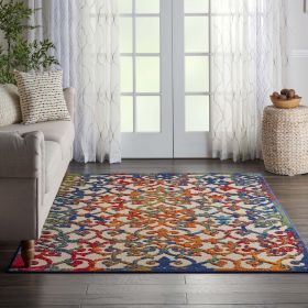 Aloha Indoor/Outdoor Transitional French Country Area Rug (actual_color: multicolor, size: 2'3"x10')