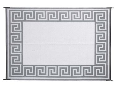 Reversible RV Outdoor Patio Mat (actual_color: graygreekkey, size: 9x12)