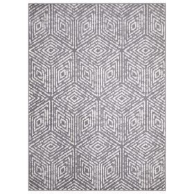 Ottomanson Diagona Geometric Cubes Area Rug (actual_color: gray/ivorytrellis, size: 6'7"x9'3")