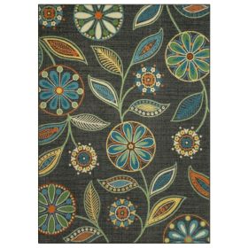 Traditional Minerva Multi Floral Area Rug (actual_color: gray, size: 5'x7')