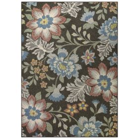 Farmhouse Oversized Floral Multi Area Rug (actual_color: teal, size: 5'x7')