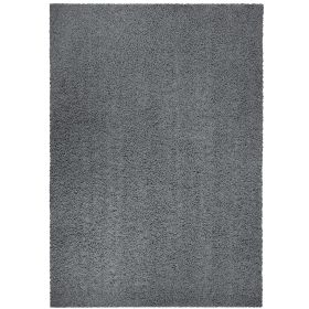 Solid Casual Tufted Shag Area Rug (actual_color: gray, size: 7'x10')