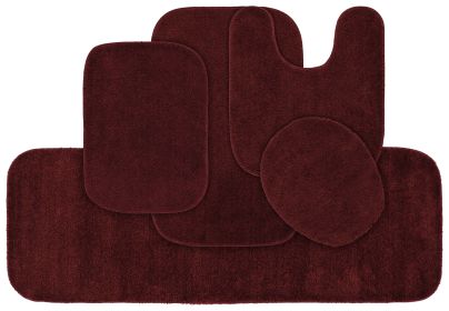 Rug Traditional Nylon Washable Bathroom Rug Set Chili Pepper (actual_color: platinumgray, size: 5pieceset)