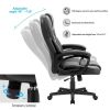 Lacoo Faux Leather High-Back Executive Office Chair with Lumbar Support, Black