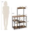 4-tier Kitchen Baker's Rack with Basket and 5 Hooks