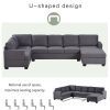 Modern Large Upholstered U-Shape Sectional Sofa, Extra Wide Chaise Lounge Couch