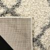 Daley Geometric Plush Shag Area Rug, Ivory/Grey, 5'1" x 7'6"