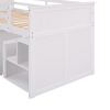 Loft Bed Low Study Twin Size Loft Bed With Storage Steps and Portable,Desk