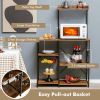 4-tier Kitchen Baker's Rack with Basket and 5 Hooks